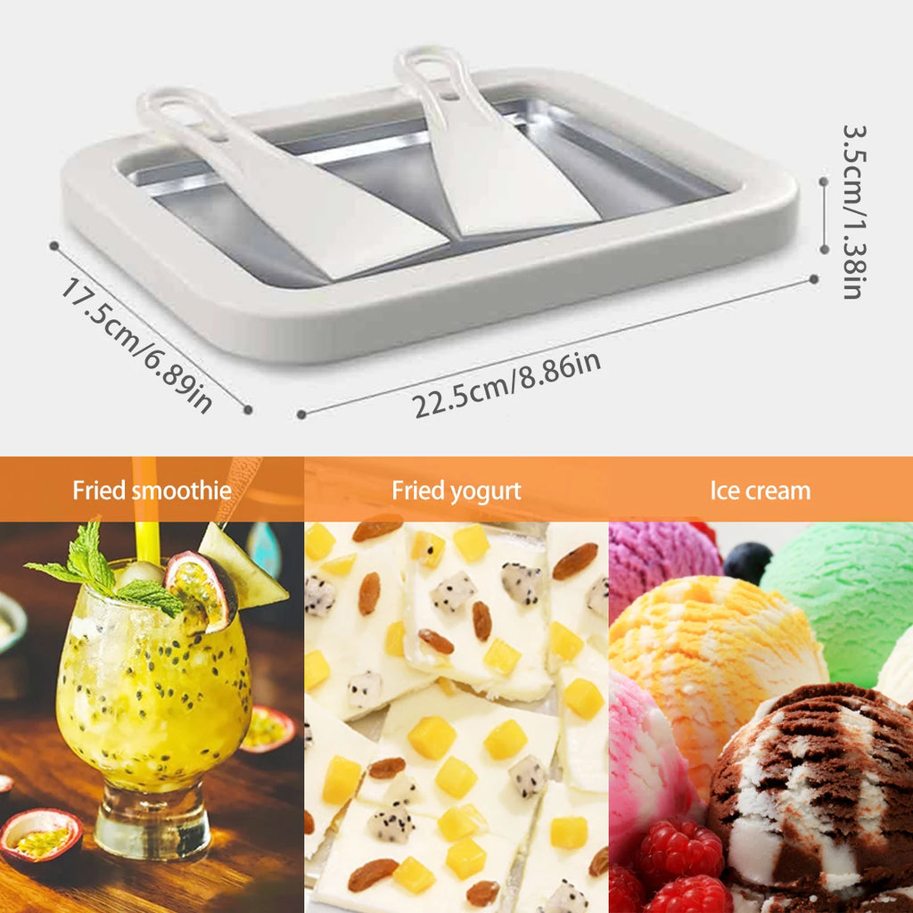 Ice Cream Roll Maker Machine With 2 Scrapers Ice Cream Maker Plate Multifunctional Cold Sweet Fried Food Plate Rolled Ice Cream
